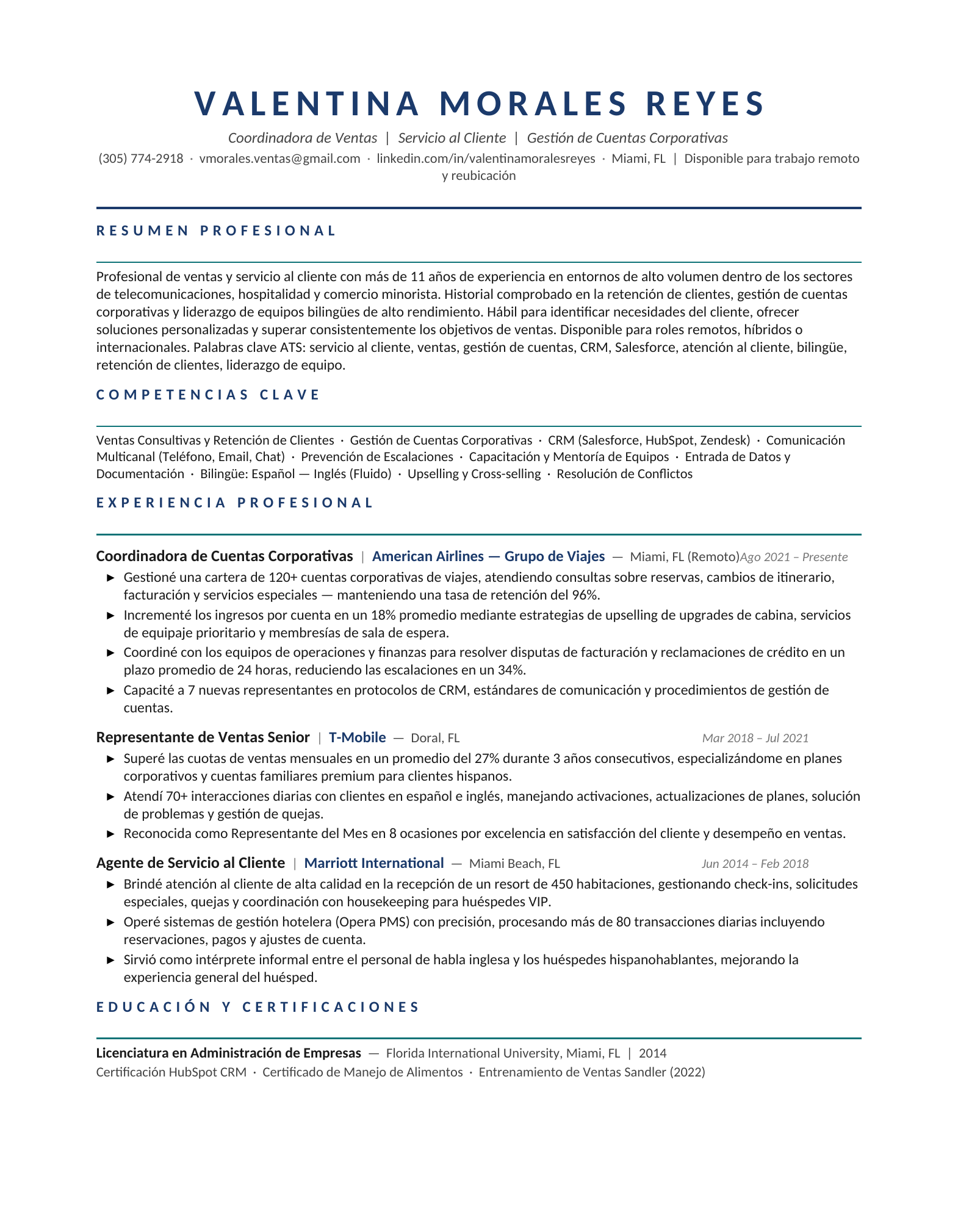 Valentina Morales Resume
