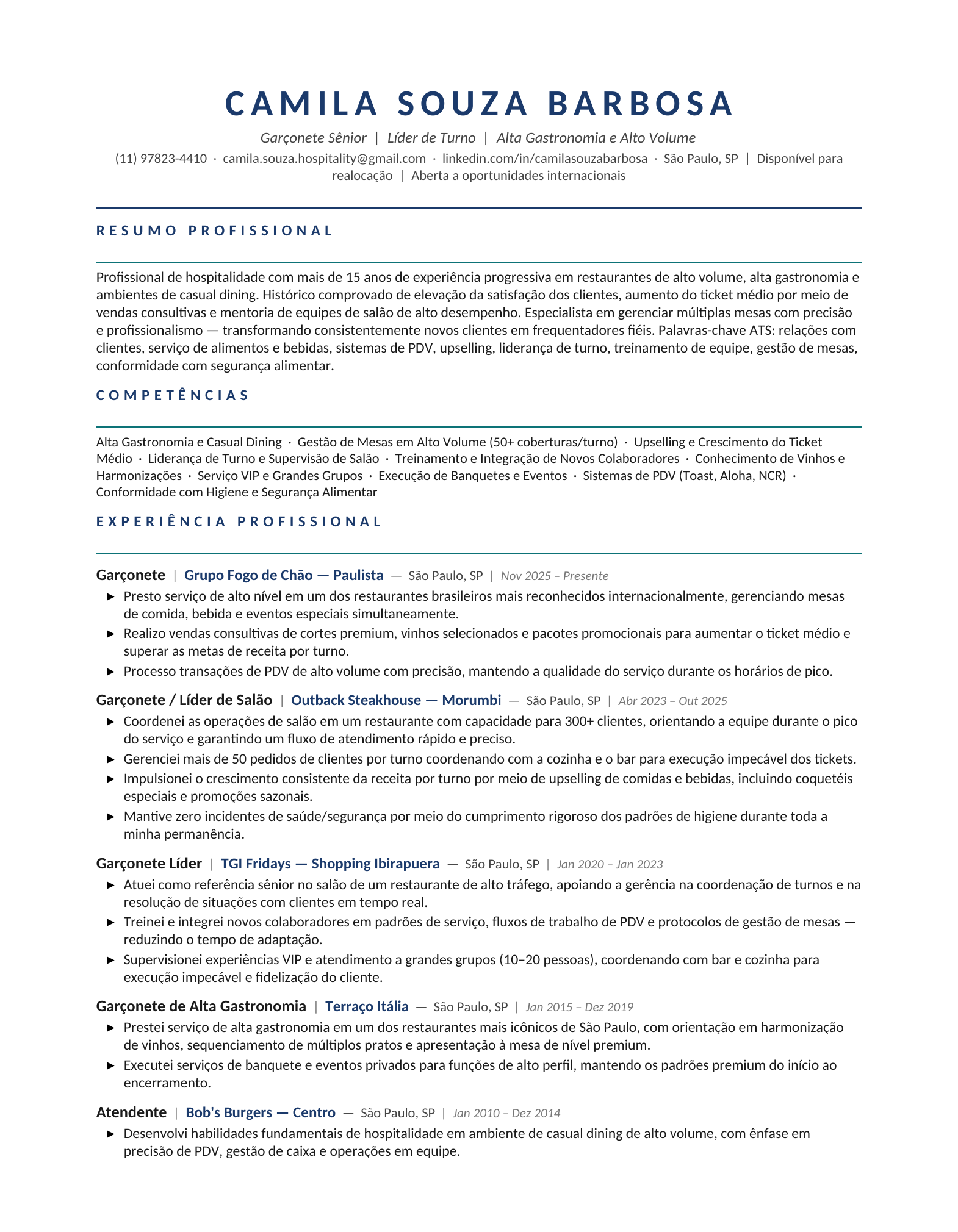 Camila Souza Resume